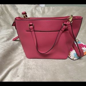 Nanette Laporte watermelon pink  purse with accessory pouch. NWT